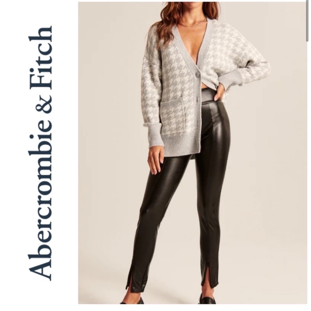 Abercrombie &‎ Fitch Vegan Faux Leather Stretch Zip-Ankle Leggings Pants …